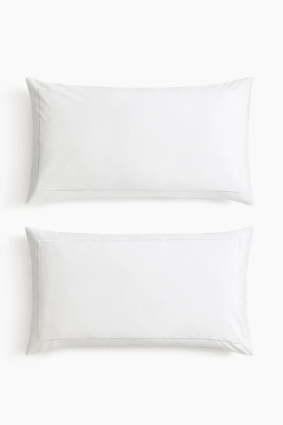 Lot de 2 taies d'oreiller en satinette coton