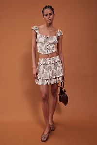 Gathered Corset-Style Top