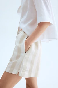 Linen-Blend Drawstring Shorts
