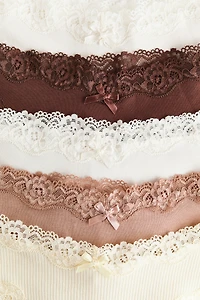 5-pack Cotton and Lace Brazilian Briefs