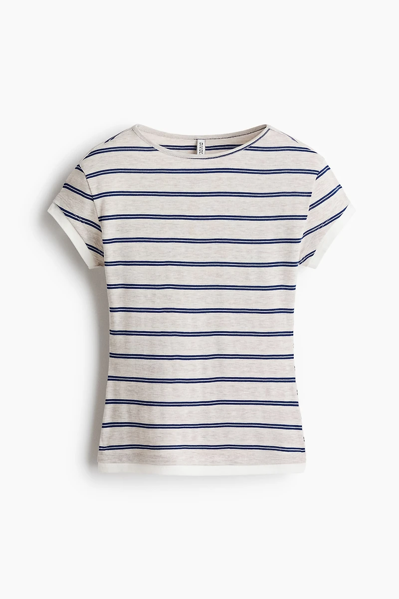 T-shirt ajusté avec biais contrastant