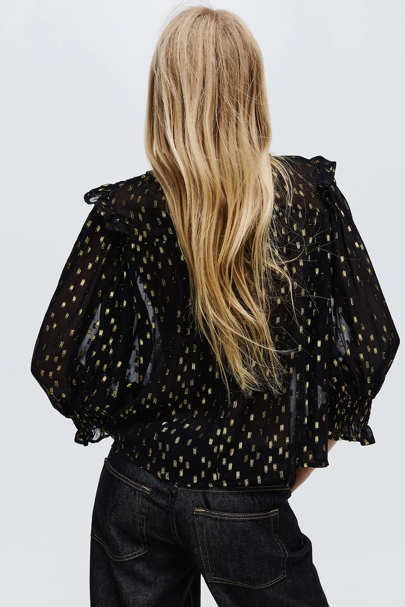 Blouse en tissu jacquard