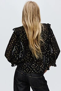 Blouse en tissu jacquard