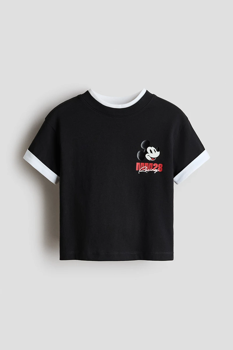 Layered-Look Printed T-Shirt