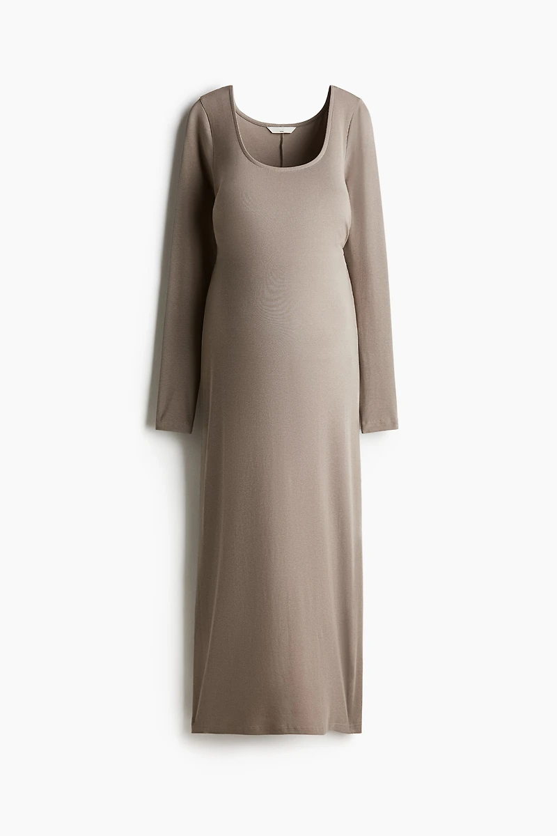 MAMA Ribbed Scoop-Neck Dress