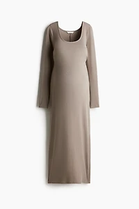 MAMA Ribbed Scoop-Neck Dress