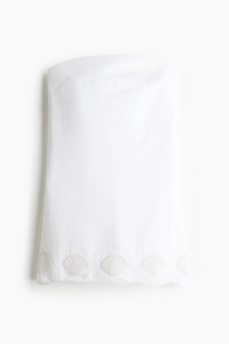 Bead-Embellished Bandeau Dress