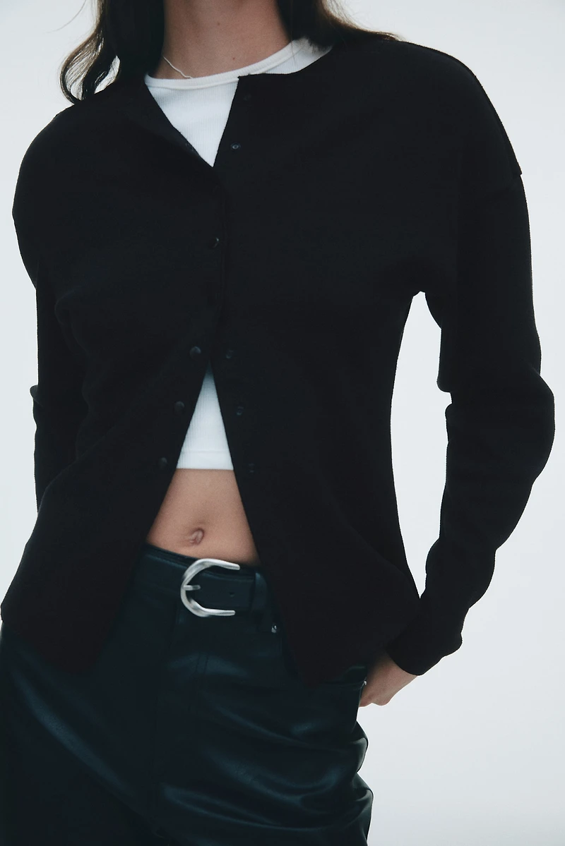 Textured-Knit Cardigan