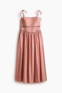 Cotton Dress with Tie-Top Shoulder Straps