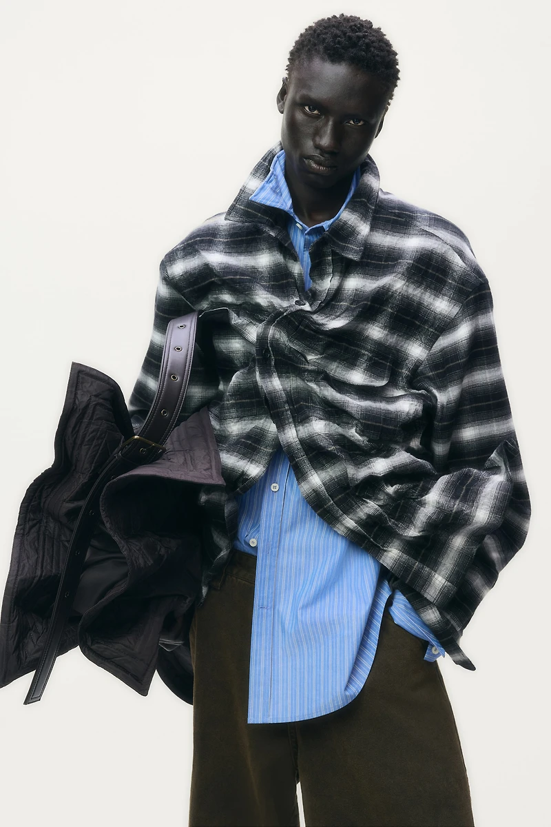 Surchemise entoilée en flanelle