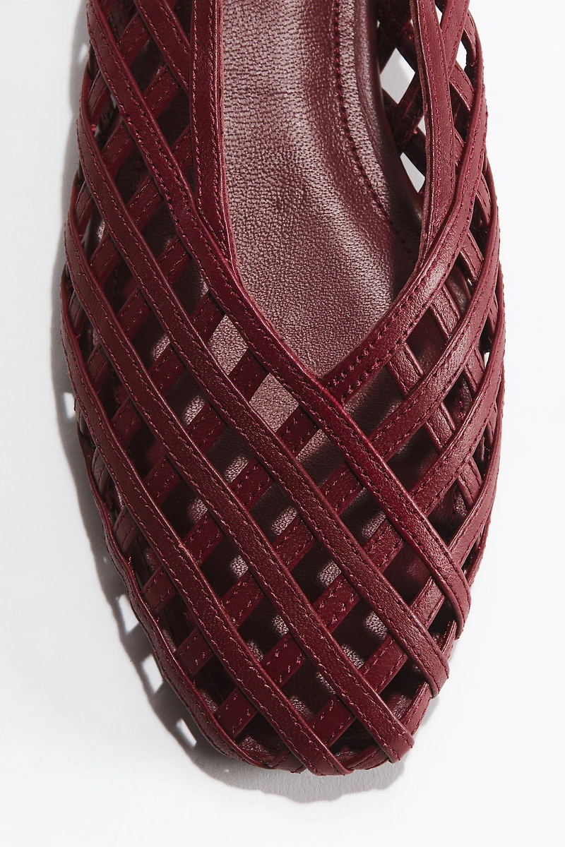 Braided-Look Leather Flats