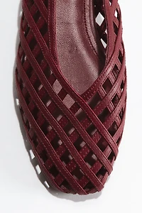 Braided-Look Leather Flats