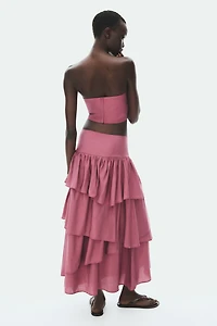 Flounced Viscose-Blend Skirt