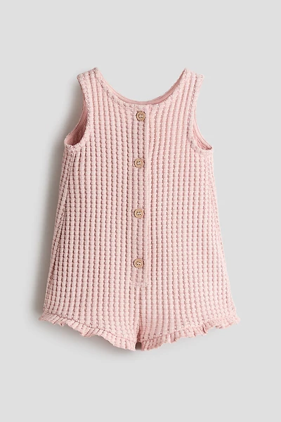Waffle-Knit Romper Suit