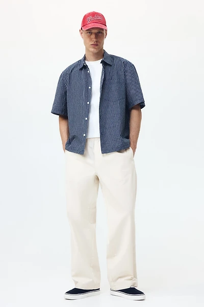 Pantalon ample en toile de coton