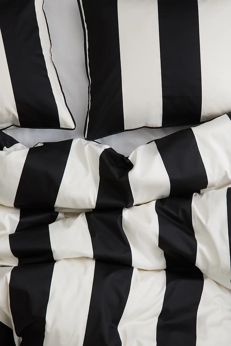 Housse de couette lit double en satinette coton