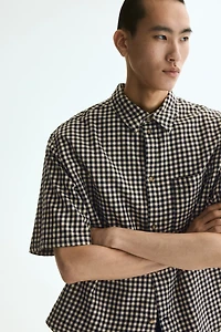 Chemise à manches courtes décontractée en coton