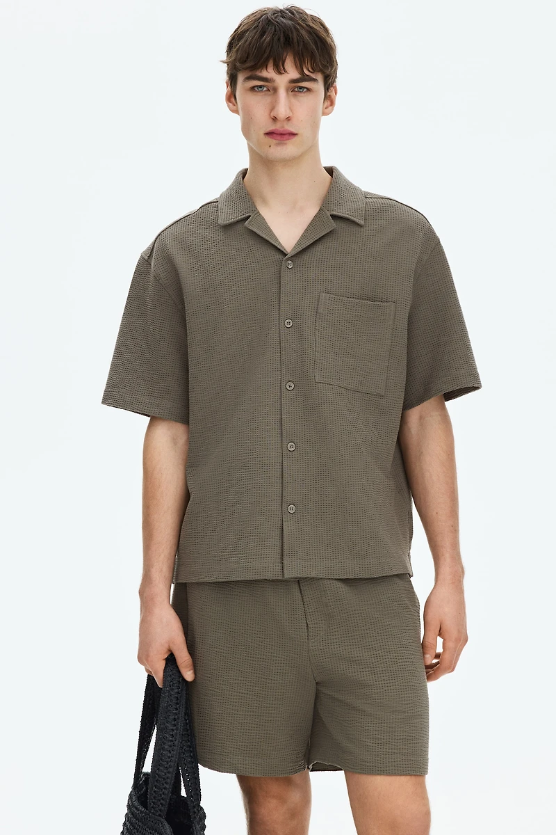 Relaxed-Fit Waffled Shorts