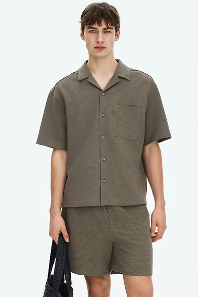 Relaxed-Fit Waffled Shorts