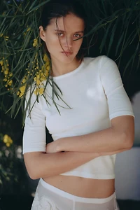 Pointelle Jersey T-Shirt