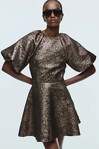 Balloon-Sleeved Dress