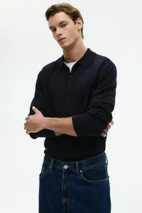 Regular-Fit Fine-Knit Polo Shirt