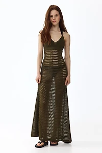 Crochet-Look Maxi Dress
