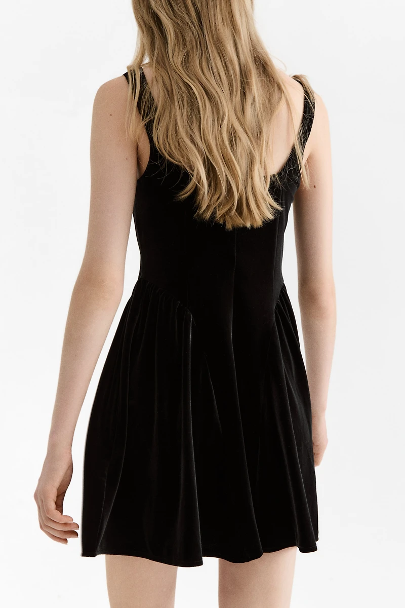 Sleeveless Velour Dress