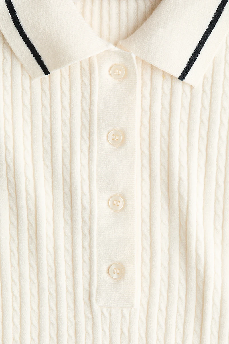 Cable-Knit Polo Dress