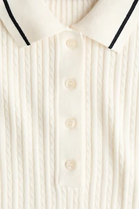 Cable-Knit Polo Dress