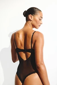 Lace Push-Up Thong Bodysuit