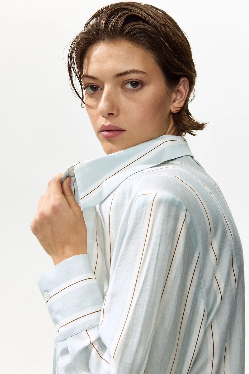 Chemise longue en viscose mélangée