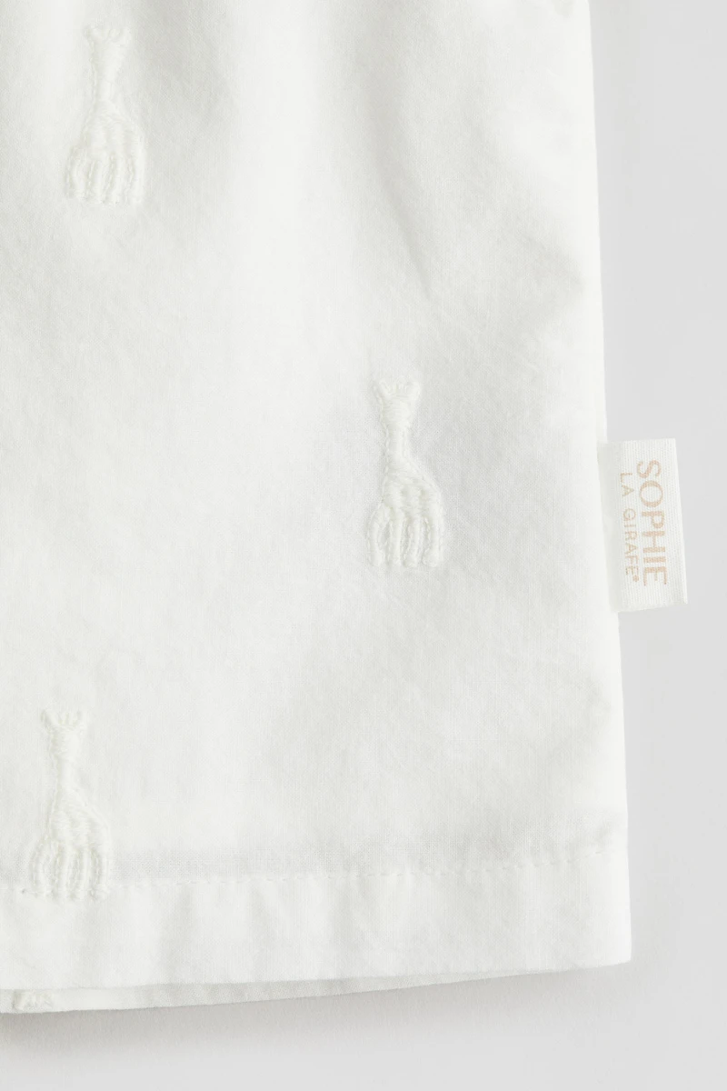 2-Piece Embroidered-Detail Cotton Set