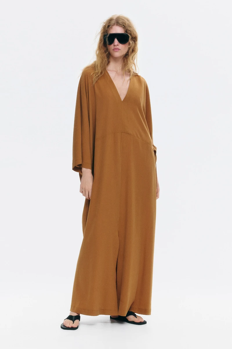 Tie-Detail Crêpe Dress