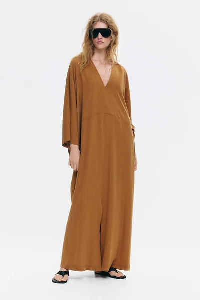 Tie-Detail Crêpe Dress