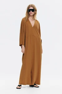 Tie-Detail Crêpe Dress