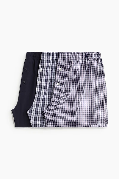 3-Pack Woven Cotton Boxer Shorts