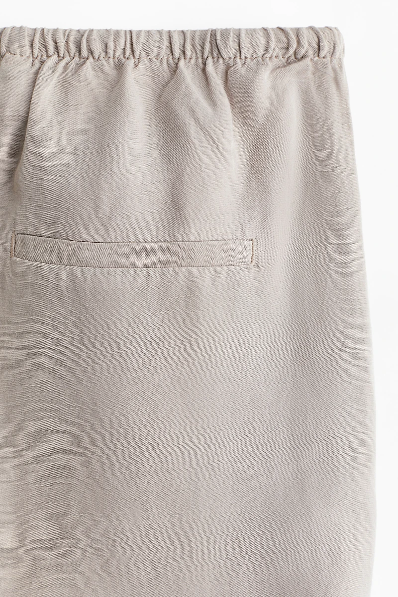 Straight linen-blend trousers