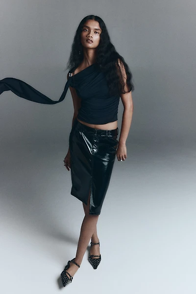 Draped One-Shoulder Top