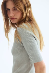 Rib-Knit T-Shirt