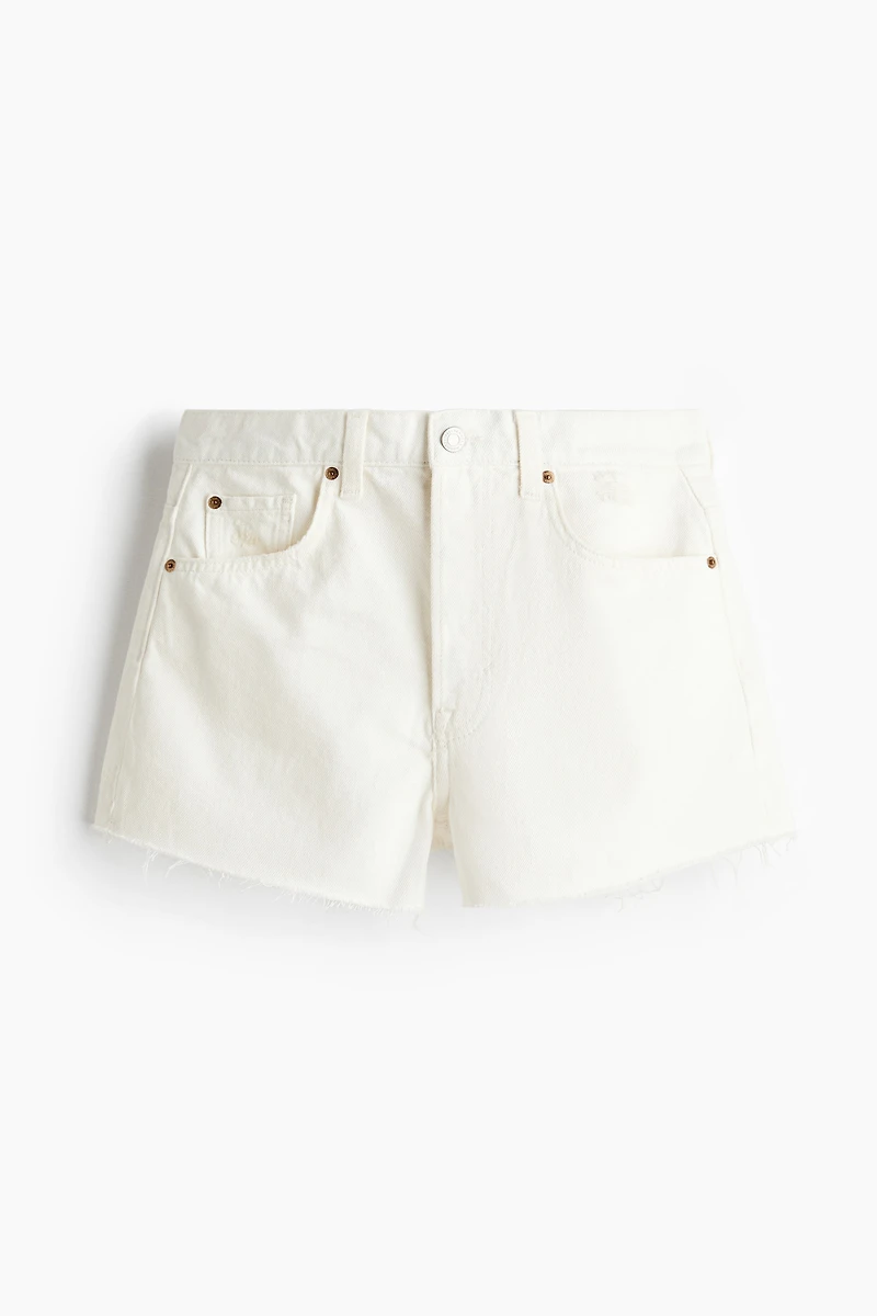 Raw-Edge Denim Shorts