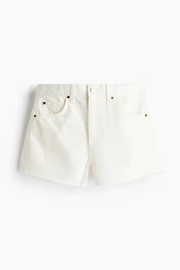 Raw-Edge Denim Shorts