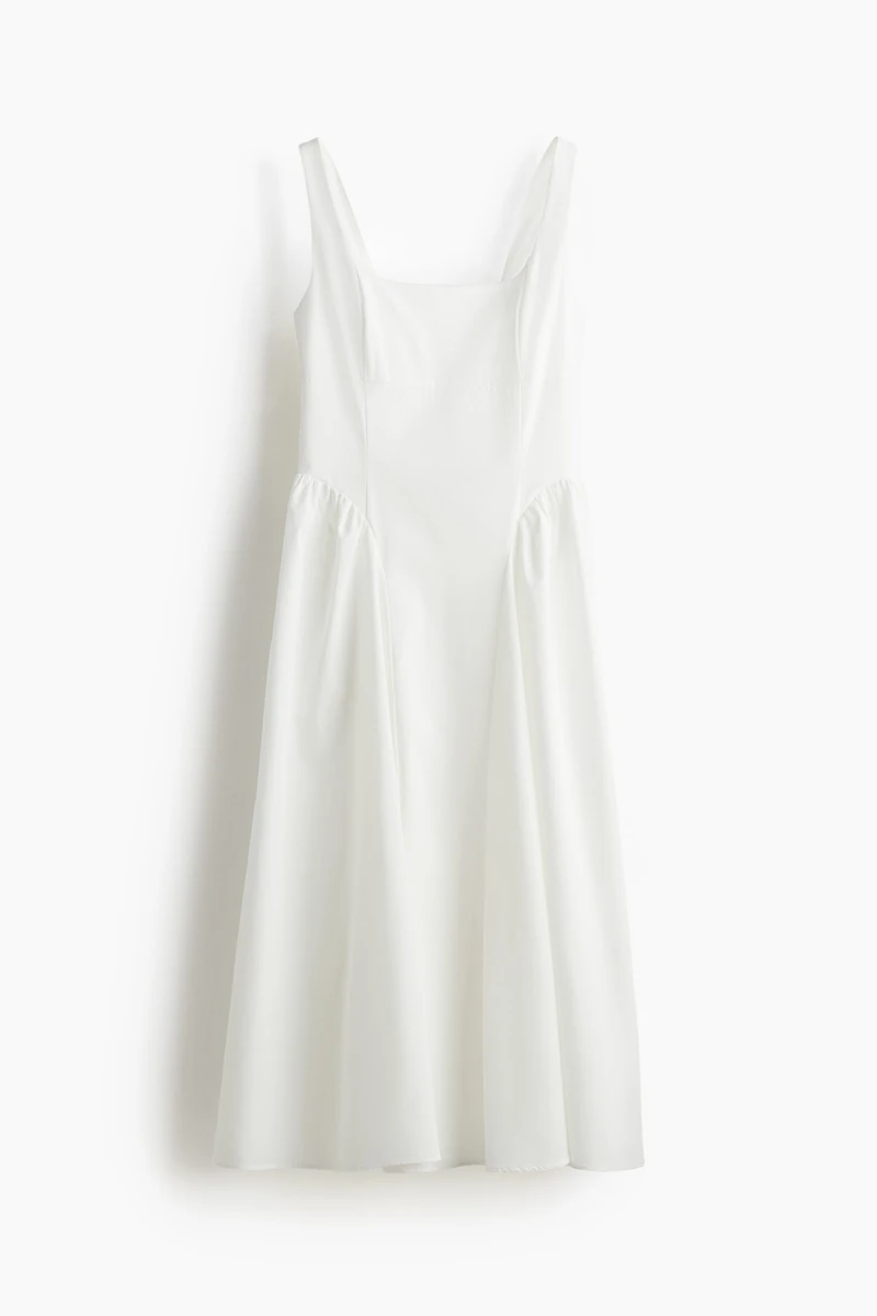 Tie-Back Poplin Dress