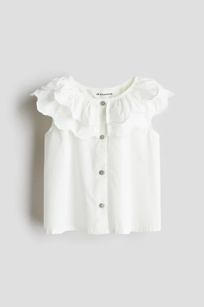 Blouse à col superposé en coton