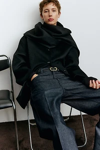 Manteau fait main en laine mélangée