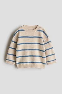 Jacquard-Knit Cotton Sweater