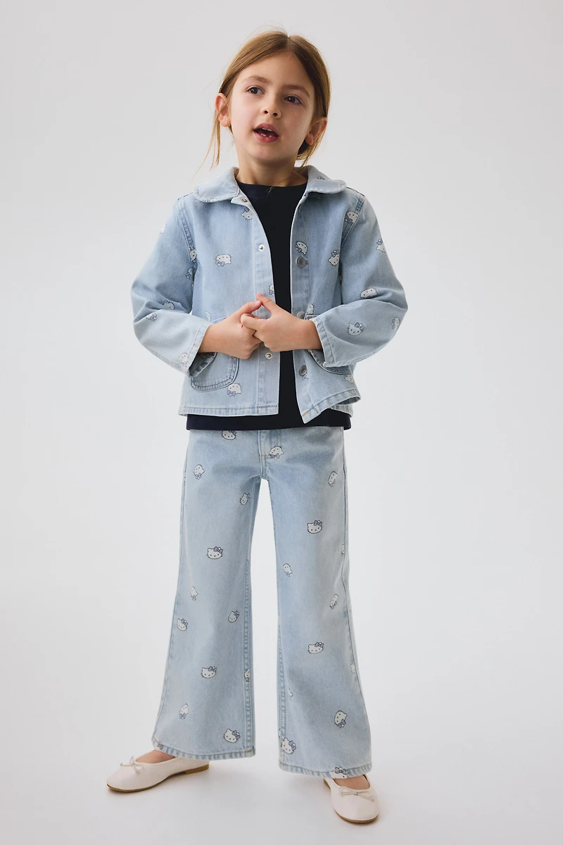 Jean imprimé aux jambes larges