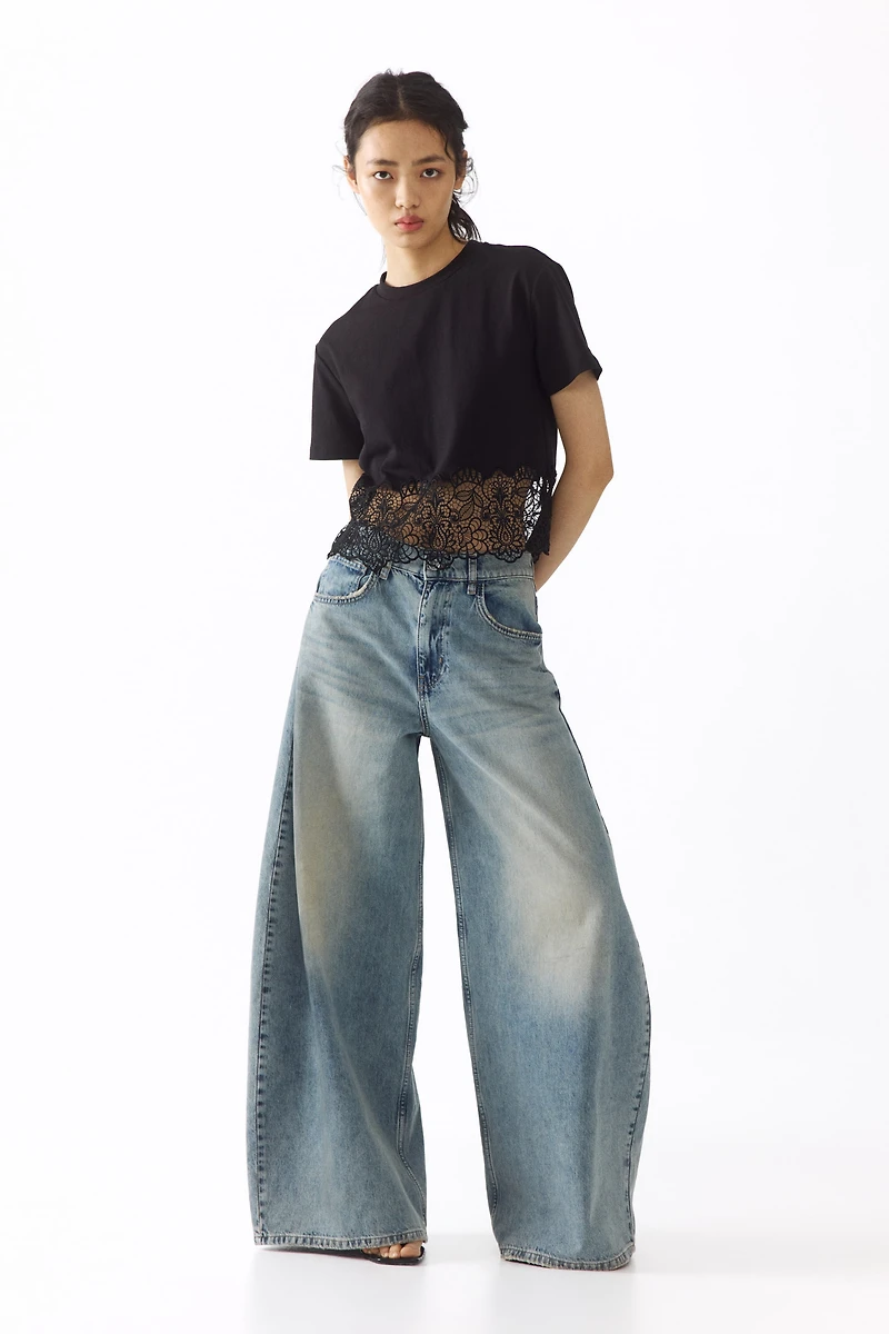 Lace-Trimmed T-Shirt