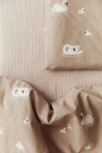 Patterned Cotton Crib Duvet Cover Set