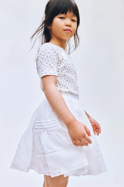 Jupe en coton à plis nervurés